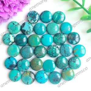 2 stuks turquoise cabochon 11 mm, topkwaliteit turkoois voor het maken van sieraden, edelstenen, doe-het-zelf