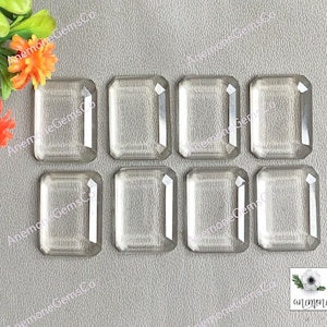 Bergkristal, 13 x 18 mm, edelsteen in achthoekige vorm, gekalibreerde natuurlijke kwarts 10 stuks veel stapgeslepen edelsteen met platte achterkant voor het maken van sieraden, geboortesteen