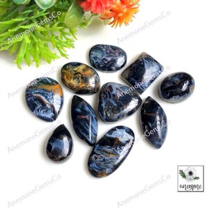 Cabochon di Pietersite da 11-17 mm circa, forme miste, lotto da 10 pezzi, come da immagine. Pietersite naturale, da utilizzare per cabochon in stile boho, gioielli 62543