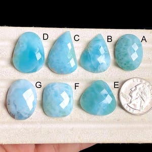 Pedra preciosa facetada Larimar selecionada, pedra preciosa solta Natural Sky Designer Larimar para fabricação de joias, joias com corte rosa Larimar azul LOTE-87