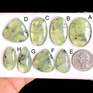 Cabochons en préhnite sélectionnés, pierres semi-précieuses naturelles pour bijoux, cabochons polis à la main pour pendentifs faits main, LOT- 189