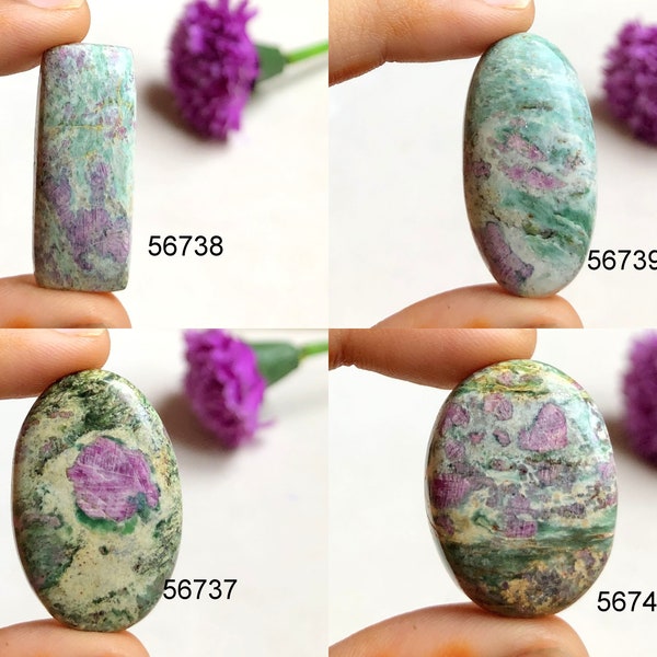 Ruby fuchsite Cabochon, Natural Semi Precious Gemstone For Jewelry Making, Handmade Jewelry, Meditation Crystal, Ruby Fuchsite Pendant