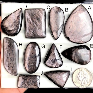 Cabujones de hiperstena seleccionados, piedras semipreciosas naturales para joyería, colgantes de hiperstena natural (lote de 425)