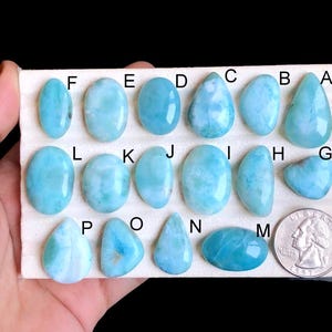 Ausgewählte Larimar Cabochon, Sky Designer Larimar Natürliche Edelstein für Schmuckherstellung, Blau Larimar Boho Style Schmuck LOT-44