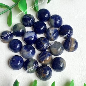 10 piezas Sodalite Jasper Cabochon 10MM, Buena calidad Sodalite Jasper cabujón redondo para la fabricación de joyas