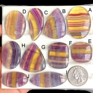 Cabochon di fluorite selezionata, pietra semipreziosa naturale per la creazione di gioielli, cristallo curativo di fluorite trasparente, LOTTO 441
