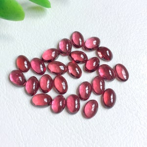 4x6mm Granat 5 Stück Packung Glatter Cabochon, Feiner Granat Für Schmuckherstellung Lot 7 Natürlicher Granat Bastelbedarf Granat Cabochon AAA Top Qualität