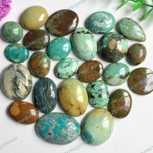 Lote de cabochão multicolorido turquesa, pedra preciosa multicolorida turquesa natural para fabricação de joias, cabochão feito à mão, pedra preciosa solta