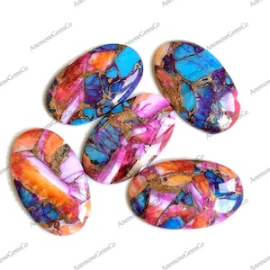 20x30mm Rosa Mohave Cobre Turquesa Cabujón Lote, CALIBRADO Oval Mojave Spiny Oyster Turquesa Piedra Suelta Cab Piedra Preciosa