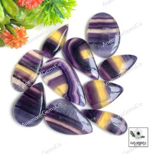 Cabochon en fluorine 22-30 mm environ, forme et taille différentes, lot de 10 pièces comme sur la photo, pierre semi-précieuse naturelle pour la fabrication de bijoux 62519