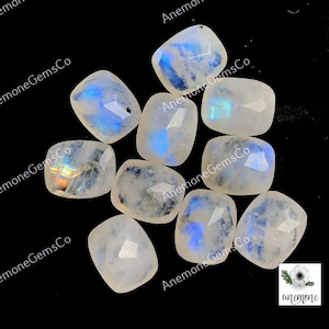 Pietra di luna arcobaleno sfaccettata 9 x 12 mm, pietra preziosa taglio ottagonale, lotto da 10 pezzi, pietra di luna di fuoco come in foto per la creazione di gioielli, cristallo curativo 61805