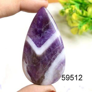 Cabochon d'améthyste à chevrons, pierre semi-précieuse naturelle pour la fabrication de bijoux, utilisation de pierres précieuses en dentelle d'améthyste pour enrouler du fil de fer