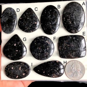 Selected Nuummite Cabochon, Natural Semi Precious Gemstone For Jewelry Making, Nuummite Gemstone For Pendants, Free Drilling Holes, LOT- 455