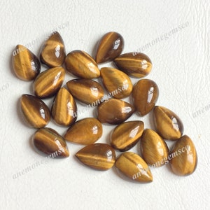 Tijgers Eye Pear Shape Cabochon 8x12mm, 10pc Pack Mooie Tijgers Eye Pear Shape cabochon voor sieraden maken