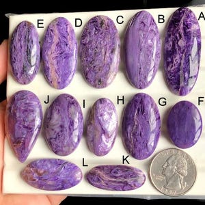 Charoite Gemstone Cabochon, Natural Semi Precious Gemstone For Jewelry Making, Smooth Hand Polished Charoite Gemstone For Pendant lot-439