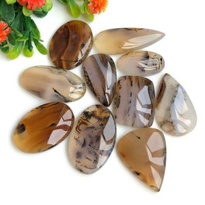 Montana Agate Cabochon, 21 à 34 mm environ Mélanger les formes et la taille 10Pcs Lot, Pierre précieuse semi-précieuse pour la fabrication de bijoux, Cadeau pour elle, 56904