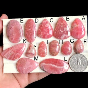Cabochon de rhodochrosite sélectionné, pierre semi-précieuse naturelle de guérison pour la fabrication de bijoux, pendentifs et bagues faits main LOT-16
