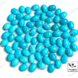 Cabochão oval azul turquesa natural do Arizona, 4 x 6 mm, pacote com 10 peças, lote de pedras preciosas soltas polidas para brincos, pingentes e fabricação de joias.