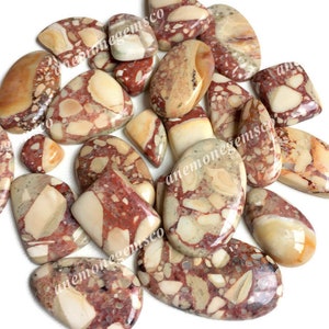Brecciated mookaiet cabochon groothandel Lot, mix vormen en maten Brecciated mookaiet voor het maken van sieraden