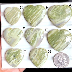 Serpentine Heart Cabochon, Natural Semi Precious Gemstone For Jewelry, Serpentine Heart Shape Wire Wrapping Pendant Gift For Love lot-447