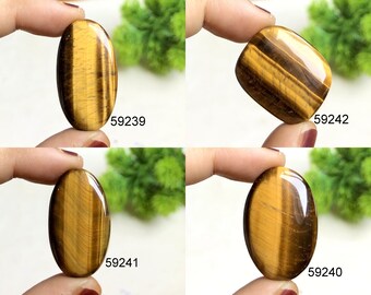 Yellow Tiger's Eye Cabochon, Natural Semi Precious Gemstone For Jewelry Making, Tiger's Eye Jewelry, Lucky Crystal Gift Jewelry