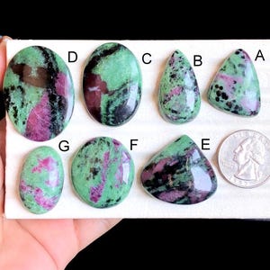Cabujones de zoisita rubí seleccionados, piedras preciosas naturales para hacer joyas, piedras preciosas pulidas a mano para regalar en San Valentín, lote de 46