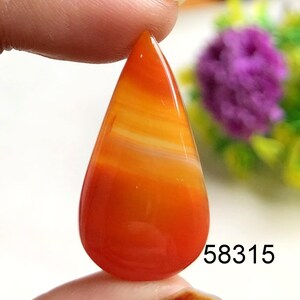 Cabochon en agate orange, pierre semi-précieuse naturelle pour la fabrication de bijoux, pendentif en cristal d'agate, bijoux de style bohème