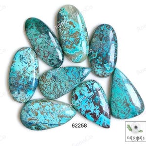 Cabochão de Shattuckite, 32 a 39 mm, aproximadamente, formato e tamanho mistos, lote com 10 peças, pedra semipreciosa para fabricação de joias, pedra do mês de nascimento 62259