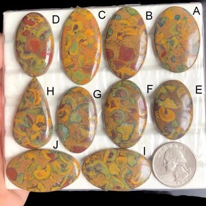 Cabujones de jaspe frutal seleccionados, piedra preciosa suelta de jaspe frutal natural para joyería, colgantes de cristal curativo de jaspe, lote 318