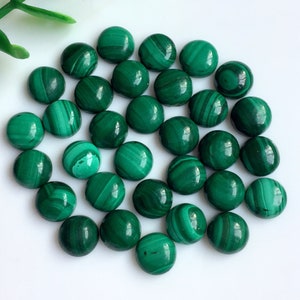 6 pcs Natural Green Malachite Cabochon Lot(2) 8mm , Cabochon poli de forme ronde, pierre précieuse semi-précieuse pour la fabrication de bijoux