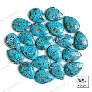 Turchese rame Mohave blu 13 x 18 mm, pietra preziosa sciolta calibrata a forma di pera per la creazione di gioielli, gioielli in turchese ostrica blu