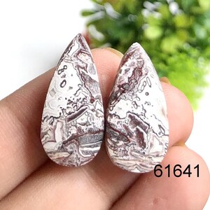 Pares de pendientes de ágata de encaje loco con cabujón, piedra preciosa semipreciosa natural para hacer pendientes, pendientes bohemios, regalo de joyería para ella