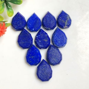 Natural Lapis Lazuli Step Cut Pear Shape Gemstone, 12x16mm Calibrated Pear Shape Step Cut For Jewelry Making, Lapis Lazuli Loose Gemstone
