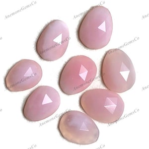 Natürlicher rosa Opal Rose Cut Edelstein, 7 Stück rosa Opal Rosecut facettierte Scheibe Polki Edelstein, für Schmuckherstellung Ringe, Anhänger