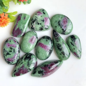 Rubin Zoisit Edelstein Cabochon, 20 bis 28mm ca., Mix Formen & Größe 10 Stück / los, Halbedelstein für die Schmuckherstellung, Schutz 56823