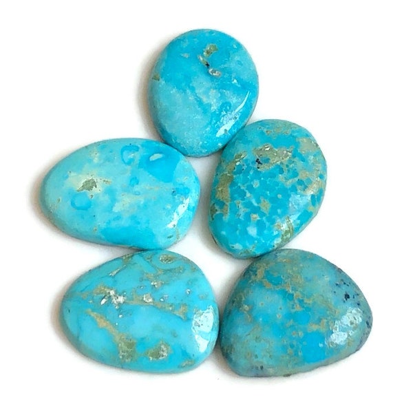 Arizona Turquoise Cabochon 11-15mm Approx, Mix Shapes 5 Pcs Same As Picture Natural Turquoise Use For Artisan Jewelry, Designer Rings 59452