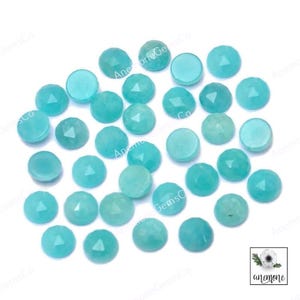 Amazoniet 10 mm ronde gefacetteerde edelsteen, 10 stuks veel Amazoniet Rosecut voor ringen en sieraden maken, boho-sieraden