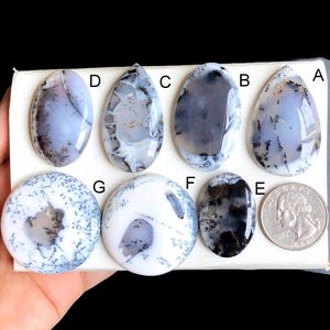 Cabochons d'opale dendrite sélectionnés, pierre semi-précieuse naturelle pour la fabrication de bijoux, pendentifs en cristal de protection faits main LOT-212