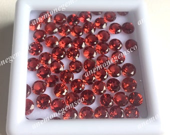 4mm Garnet Faceted Round Gemstone | Natural Red Garnet Loose Stones | AAA Quality Calibrated Garnet | 10 Piece Jewelry Making Lot