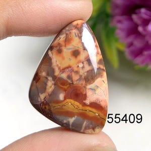 Cabochon en jaspe oeil d'oiseau, Pierre semi-précieuse naturelle pour la fabrication de bijoux, Cristal de méditation, Bijoux avec pierre de naissance
