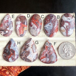Cabochons d'agate en dentelle folle sélectionnés, pierre semi-précieuse naturelle pour la fabrication de bijoux, pierre précieuse en vrac d'agate en dentelle pour pendentifs LOT-111