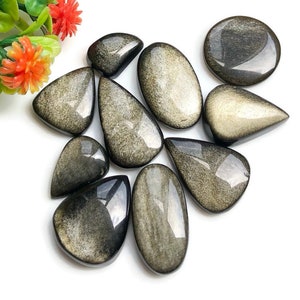 Goldener Schimmer Edelstein 16-24mm ca.10 Stück Lot wie im Bild für Schmuckherstellung, Statement Ringe, Boho Zubehör 60494
