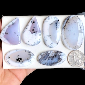Cabochons d'opale dendrite sélectionnés, pierre semi-précieuse naturelle pour la fabrication de bijoux, pendentifs en cristal de protection faits main LOT-213