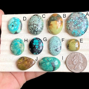 Cabochon de pierres précieuses turquoise sélectionnées, pierre semi-précieuse naturelle pour bijoux bohème, style sud-ouest et conceptions artisanales LOT- 51