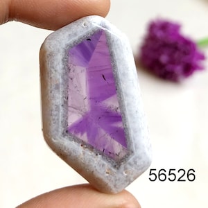 Tranche de pierre précieuse améthyste trapiche, pierre semi-précieuse naturelle pour la fabrication de bijoux, bijoux faits main, cadeau pour elle