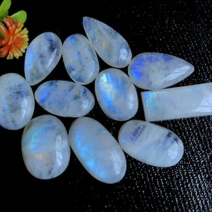 Regenboog Maansteen Cabochon, 16-22mm Ongeveer 10 stuks veel, natuurlijke halfedelsteen voor sieraden maken, Nieuwjaarsuitverkoop 57761