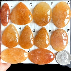 Cabochon d'aventurine orange, pierre semi-précieuse naturelle pour la fabrication de bijoux, pierre précieuse en vrac d'aventurine orange pour la fabrication de bijoux lot-341