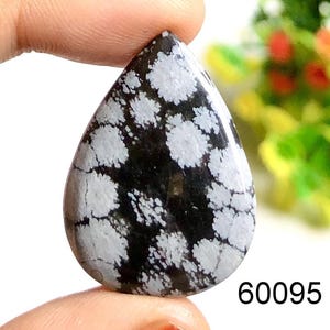 Cabujón de jaspe de copo de nieve, piedra preciosa semipreciosa natural para hacer joyas, piedra preciosa de copo de nieve pulida a mano para usarla en colgantes de joyería