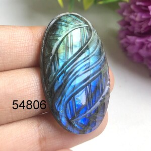 Cabochon à sculpter en labradorite bleue, pierre semi-précieuse naturelle pour la fabrication de bijoux, cristal de guérison, pendentif emballé dans un fil