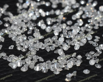 Natural White Diamond Round Faceted 1-I3 Clarity G-H White Color For Jewellery Making, Loose Diamond 1.3mm-1.7mm